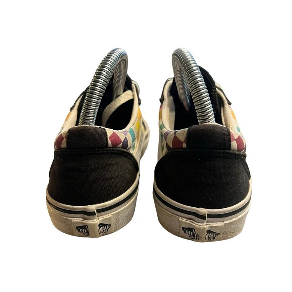 Vans Old Skool Rainbow Checkerboard Girl’s Missy 3 Sneakers Canvas Suede Low Top - Picture 6 of 8
